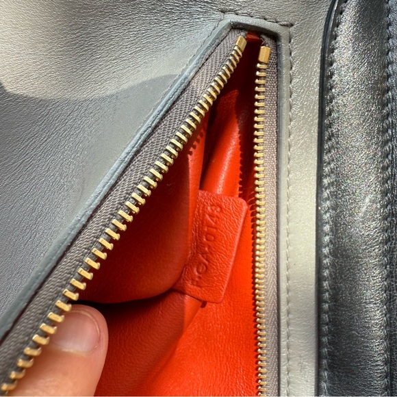 Authentic CELINE tricolor color block swing Trapeze bag purse medium Never Used - Picture 5 of 17